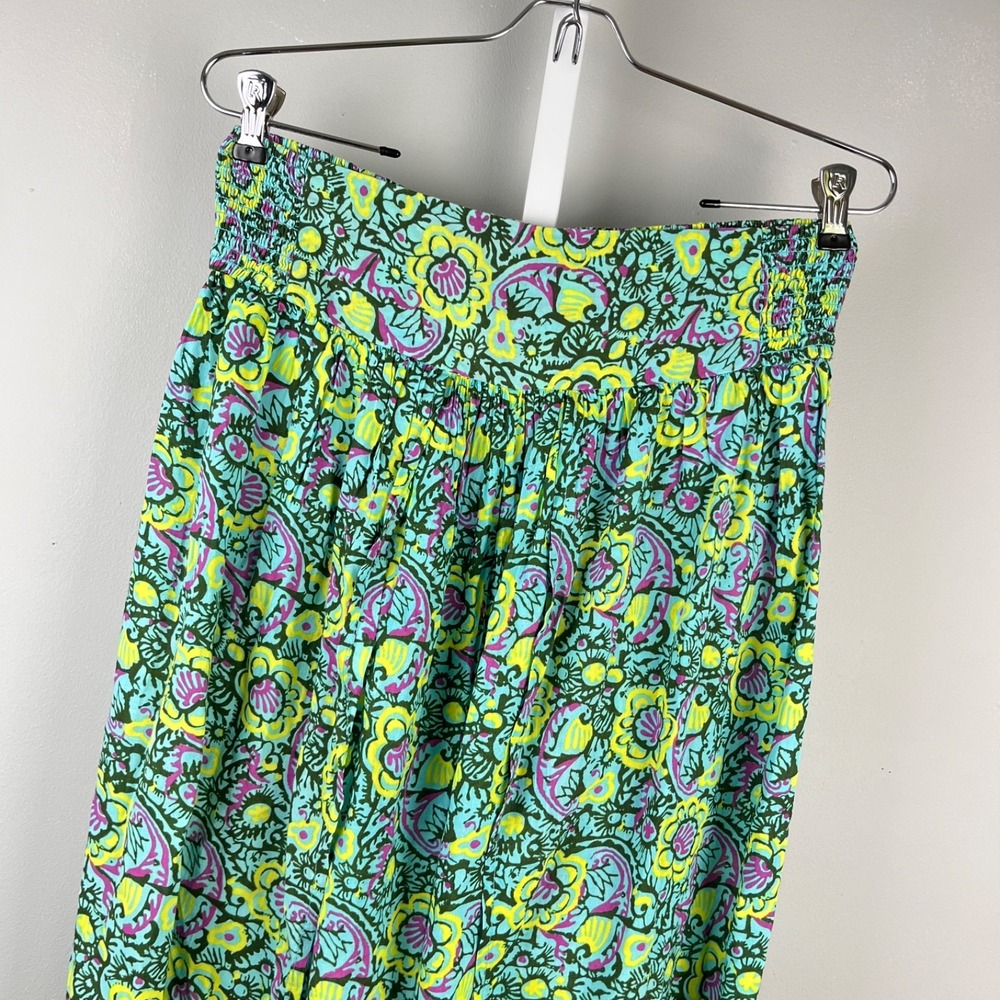 By Anthropologie Harem Pants Womens M Bright Resort Slit Legs Flowy Boho